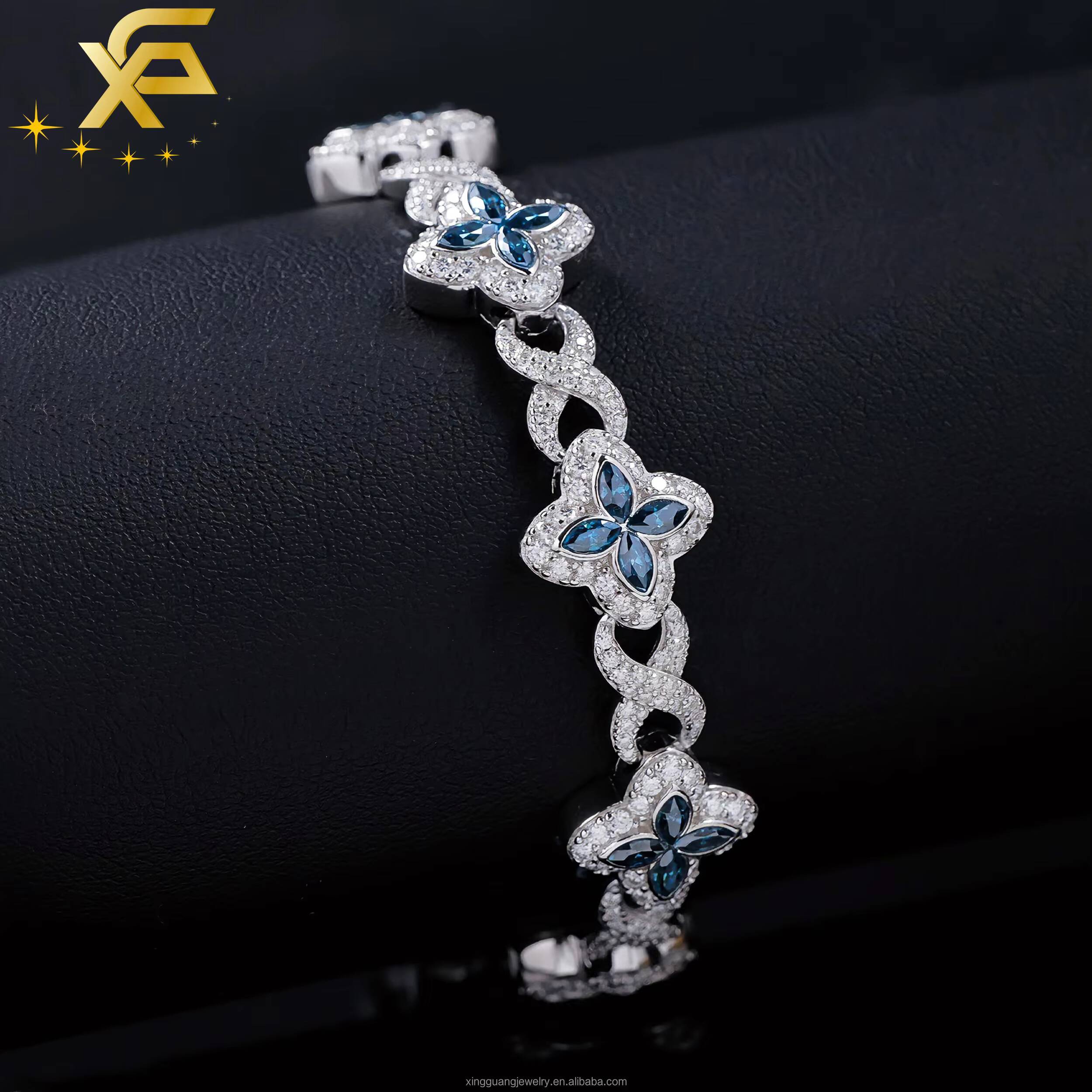 Hot Sale Spring Clasp Bracelet Moissanite Clover Charms 13mm Four Leaf Cuban Lidynamics Bracelet S925 Silver Cuban Chain Men Women