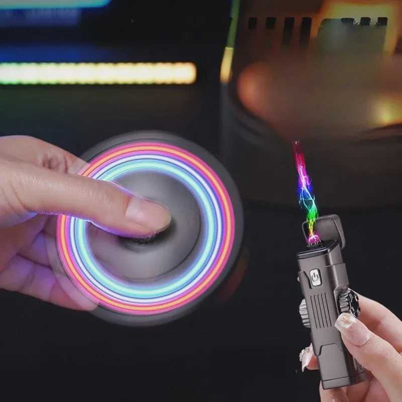 Electric Lighter Fidgets Spinners Windproof Arc Lighter With Rechargeable Design Birthday Present for Dad C251022