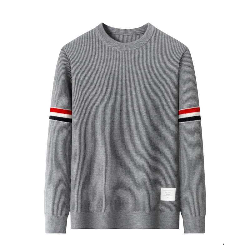 Mens Exquisite Craft Oneck Sweater Autumn Winter Luxury Brand New 3bar Korean Trend Thick Printing Pullover Knitwear MenswearXJ251022