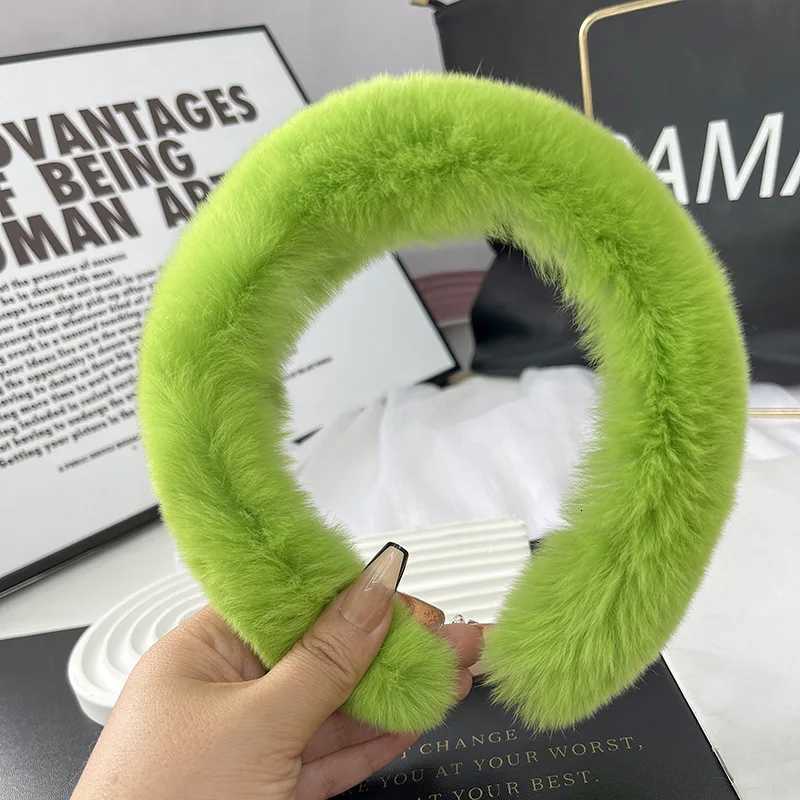 New Luxury Lady Winter Real Fur Headband For Women Hair Accessories Solid Head Wraps Warm Furry Fur Headband For Girls Gift V251022