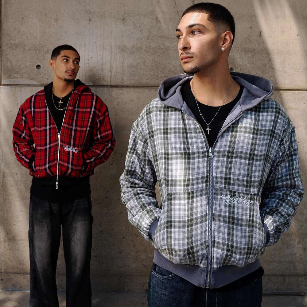 Ins Style Double-Sided for Men, Autumn Street Fashion Hooded Cardigan Sweatshirt