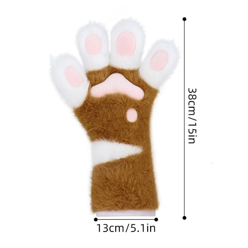 E15F Cats Paws Gloves with Claw Animal Paws Gloves Therians Paws Fursuit Halloween Cosplay Costume Accessories Therians Gear 251021