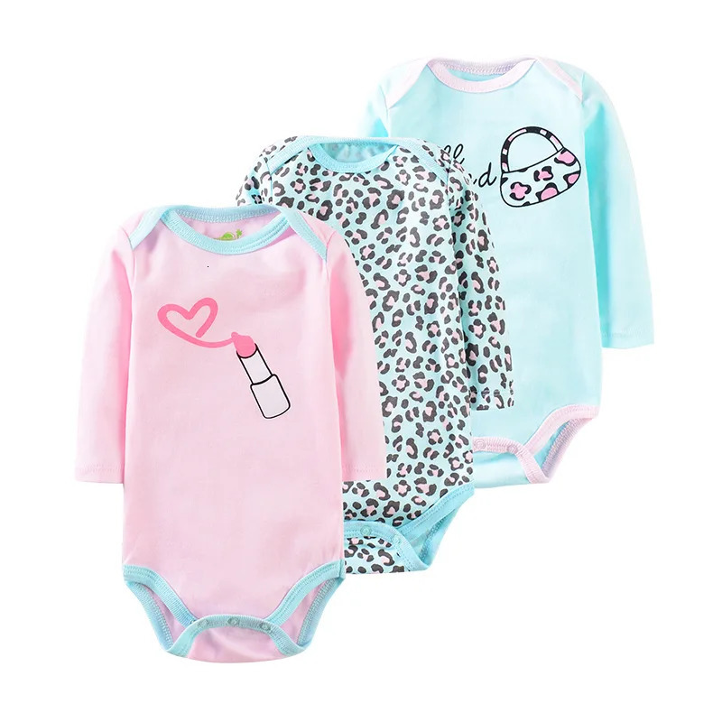 Baby Girl Fall Jumpsuit Long Sleeve 3Pcs Pure Cotton born Bodysuits Round Collar Toddler Boy Clothes Set Infant Cute Costume 251022