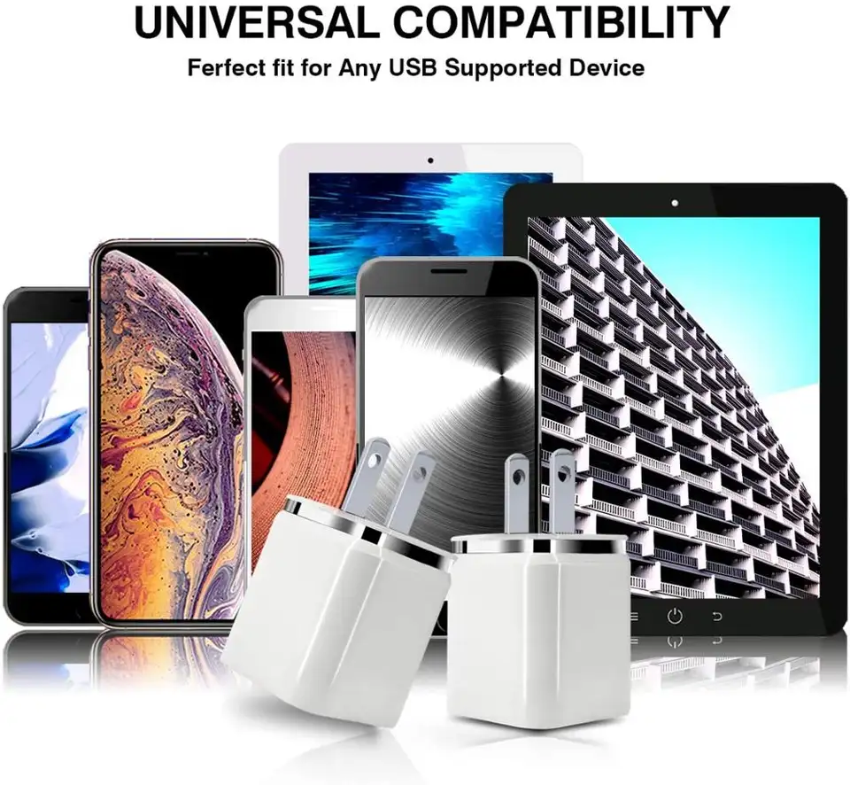 Universal Mobile Phone Dual USB Ports 2.1A US Wall Charger Block Portable Charger Power Adapter Plug