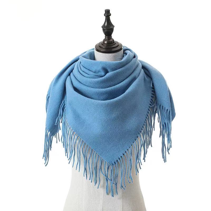 T2125 cashmere scarf women autumn and winter solid color ladies tassel neck scarf