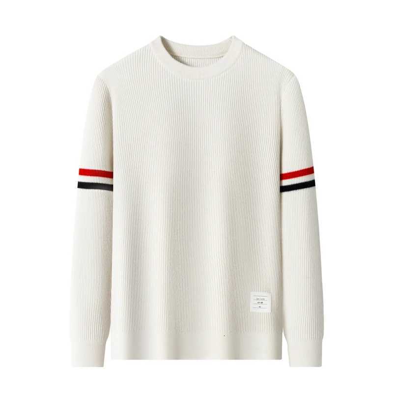 Mens Exquisite Craft Oneck Sweater Autumn Winter Luxury Brand New 3bar Korean Trend Thick Printing Pullover Knitwear MenswearXJ251022