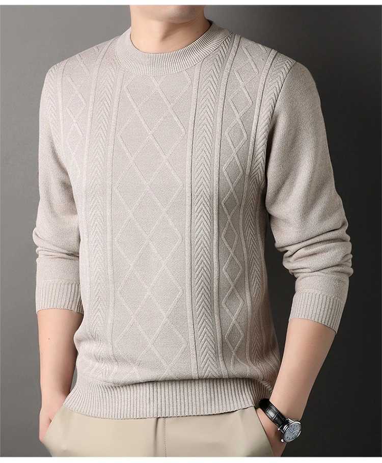 Man Solid Color 2024 New Autumn Winter Warm Fashion Sweater Casual And Comfortable Soft SweaterXJ251022