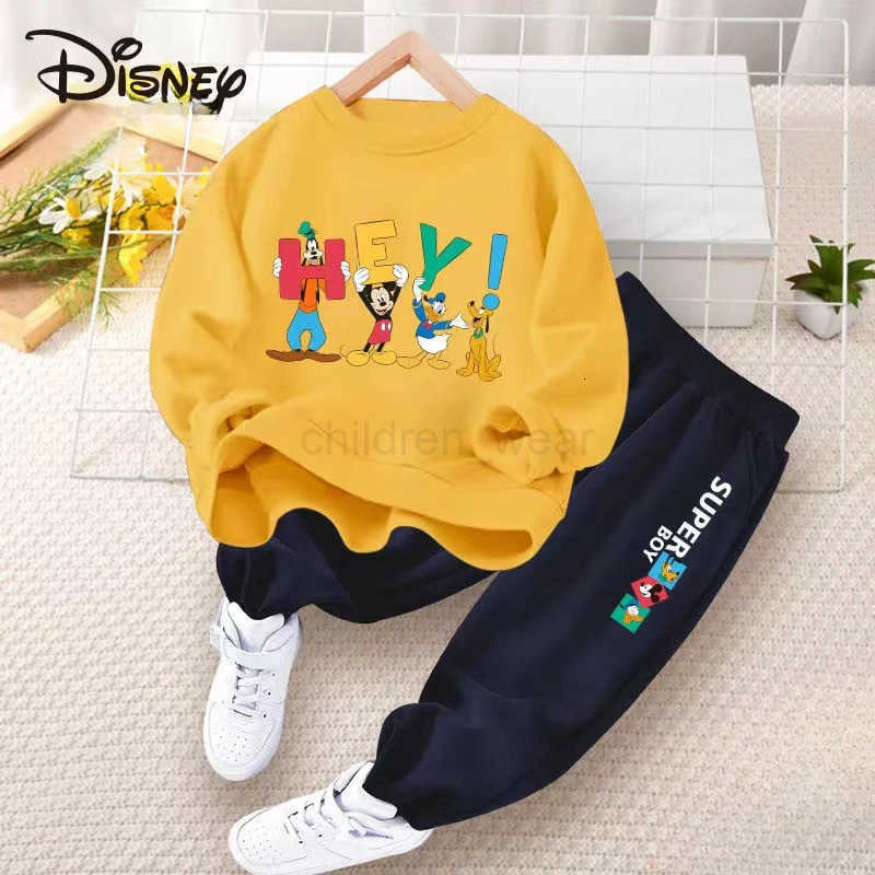 Disney Autumn Baby Girl Boy Clothes Set Children Characters Printing Sweatshirt Top and Pants Bottom 2 Piece Suit Tracksuit H251022