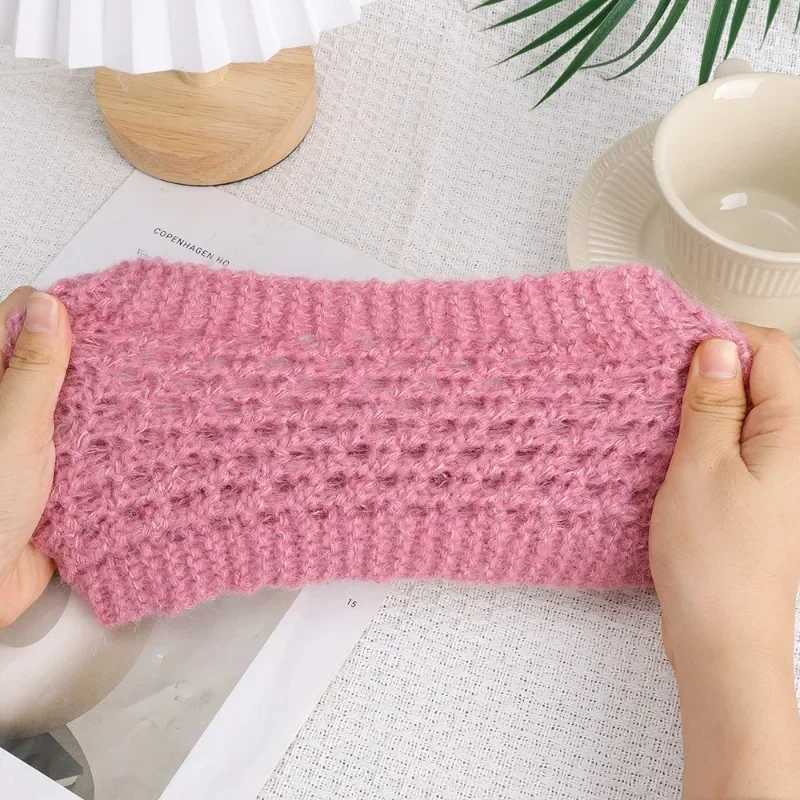 Wool Knitted Warm Headbands Womens Autumn Winter Wide Edge Headscarf Ladies Solid Soft Outdoor Windproof Hair Band Neckerchief V251022