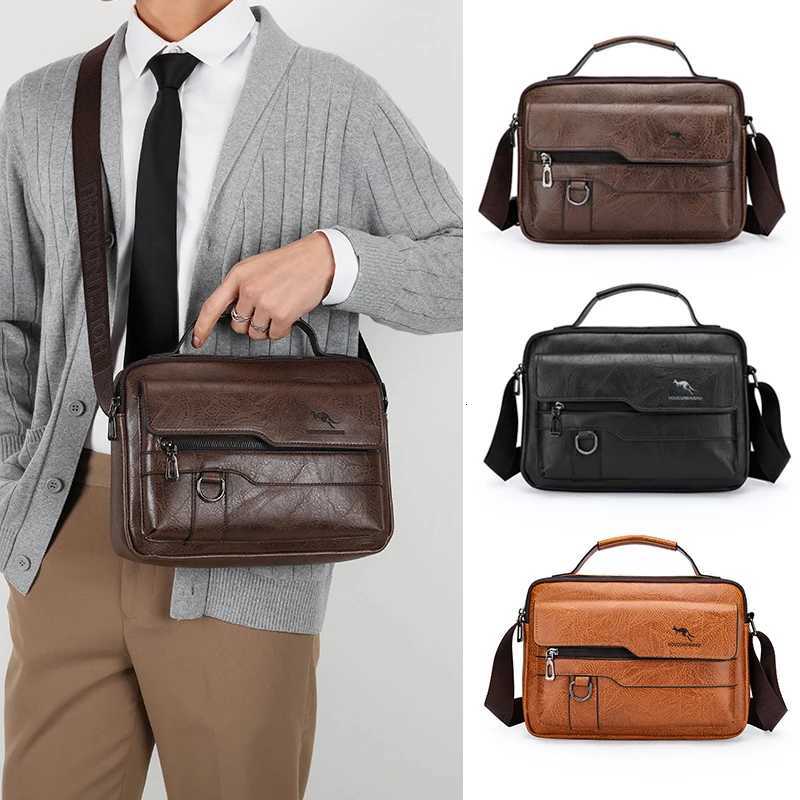 PU Leather Briefcase Hand Bag For Men Cross Messenger Office Business Tote Ipad Square Card Wallets Crossbody Shoulder Side Bag W251022