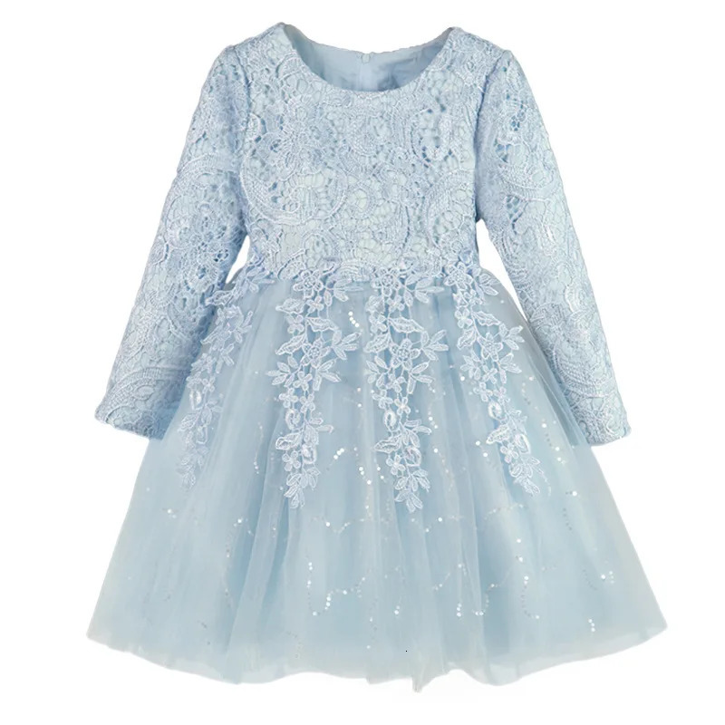 Fashion Flower Girl Dresses for Weddings Lace Long Sleeve Children Bridesmaid Dresses Spring Autumn Girls Party Dress 312 Years 251021