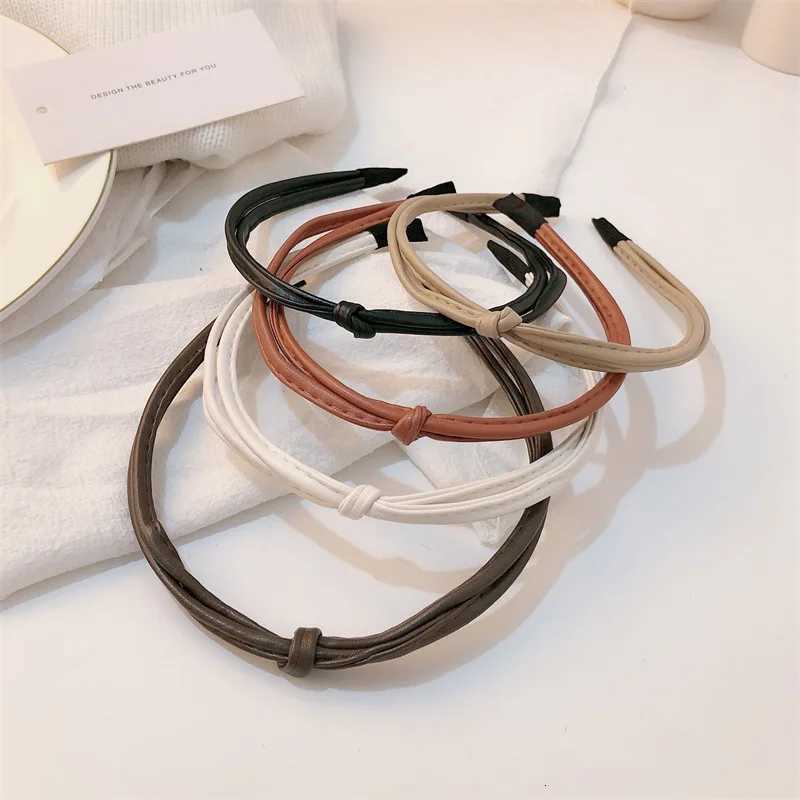 PU Leather Hairbands for Women Cross Knot Wide Side Bow Headband Hair Hoop Nonslip Hair bands Girls Hair Accessories V251022