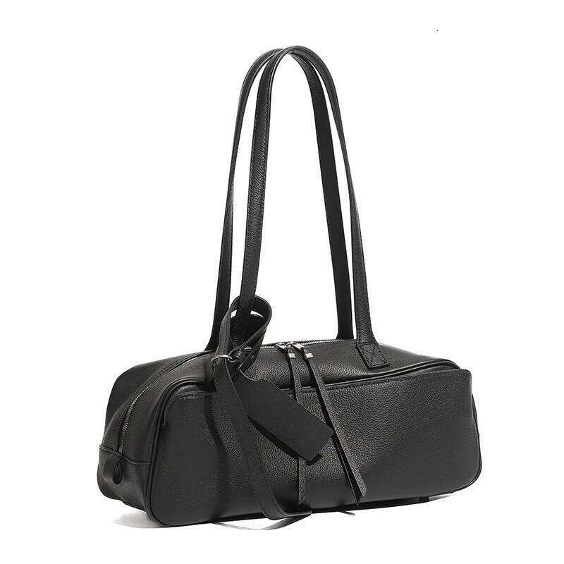 Girl Elegant Armpit Bag First Layer Cowhide Woman Satchel Shoulder Handbag Fashion Underarm Purses Large Capacity Messenger Tote Suotong1022