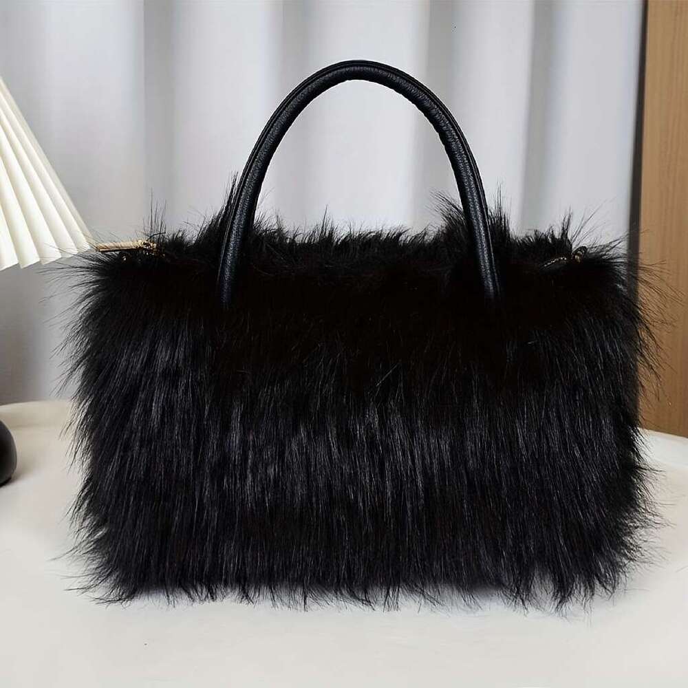 Women's Faux Mink Fur Plush Handbags, Available In Five Colors Ideal Gifts For Girlfriends Mothers High-End Fashionable Tote Crossbody Bags, And 
