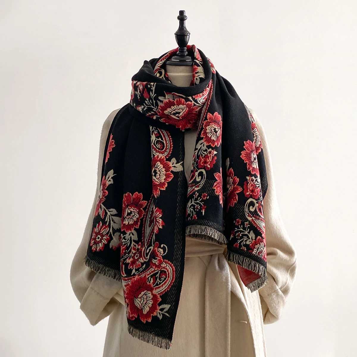 2025 Winter Luxury Imitation Cashmere Thicken Warm Wrap Blanket Ladies Shawl Scarves J251118