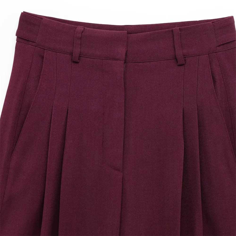 Spring and Summer New Womens Fashion Zipper Decoration Pilot Jacket Simple High Waist Casual Folded Pants SetT251022