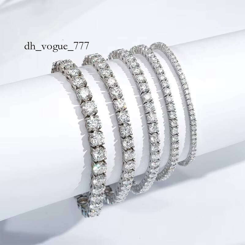 Hiphop Women's Jewelry 2mm 3mm 4mm 5mm 6mm Round Cut S Sier Stone Tennis Bracelet