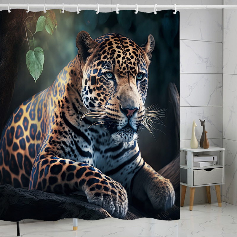 YL-37524 hot selling digital printing shower curtain animal waterproof, mildew-proof and moisture-proof bathroom dry and wet separation isolation curt