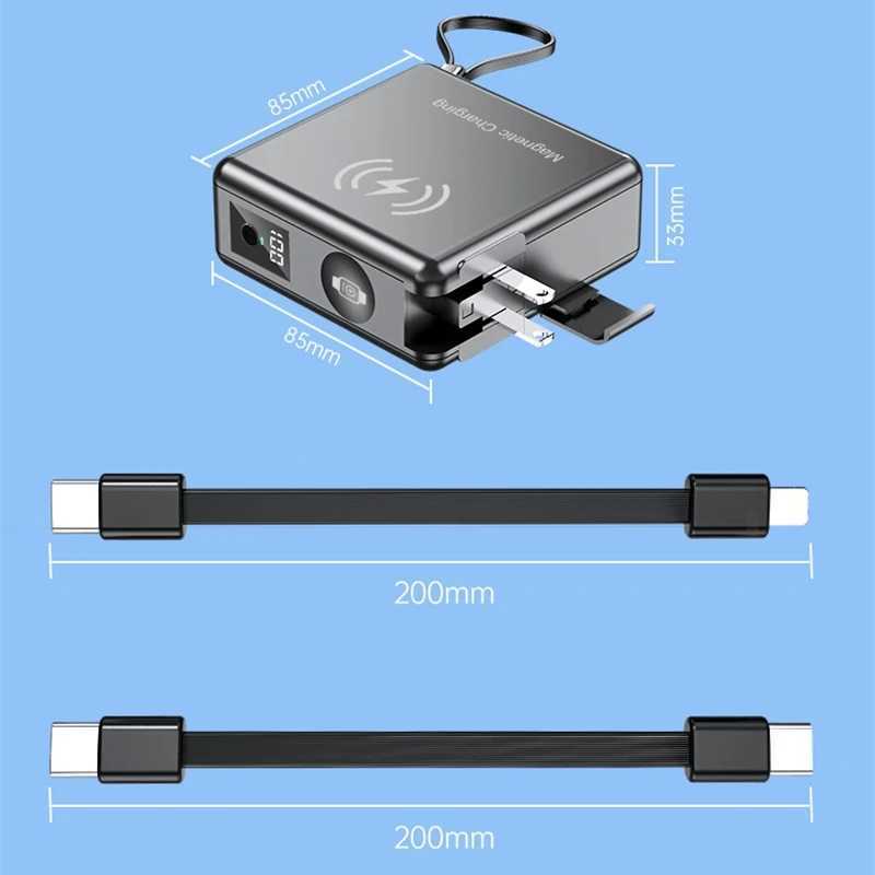 15000mAh Magnetic Wireless Power Bank with AC Plug Cable Fast Charging Portable Charger for iPhone 15 X iWatch Powerbank J251114