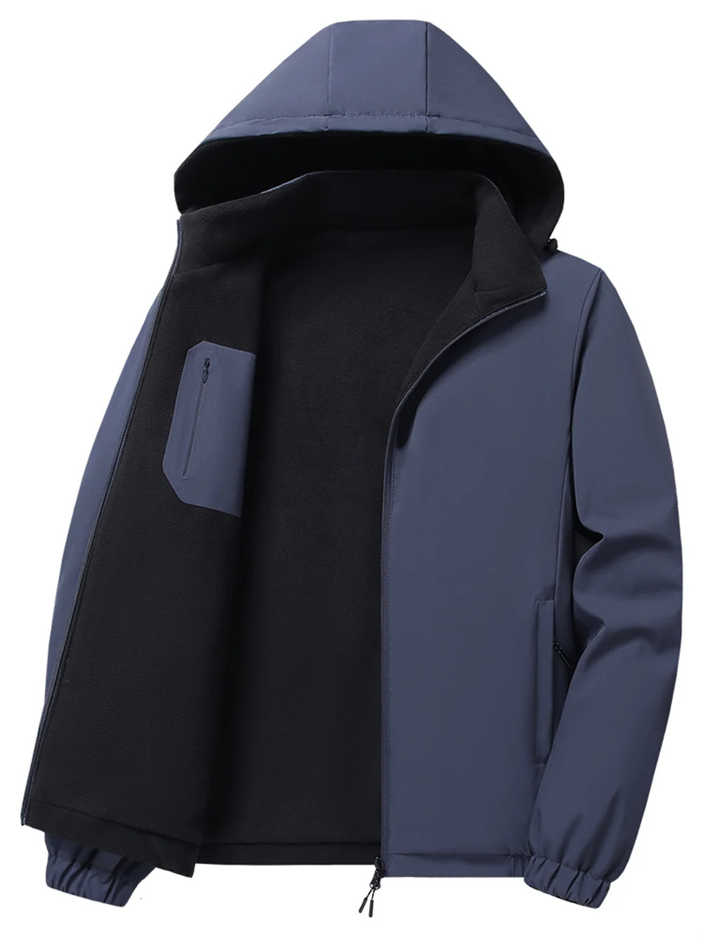 Mens business and casual jackets mens woolen coats with warm caps outdoor travel doublesided clothing 251017