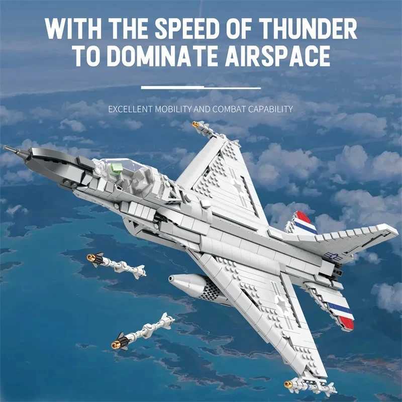 1427PCS Fighting Falcon F16 Fighter Building Block USA Military Plane Model Bricks Desktop Decoration Toys Kids Holiday Gifts J251022