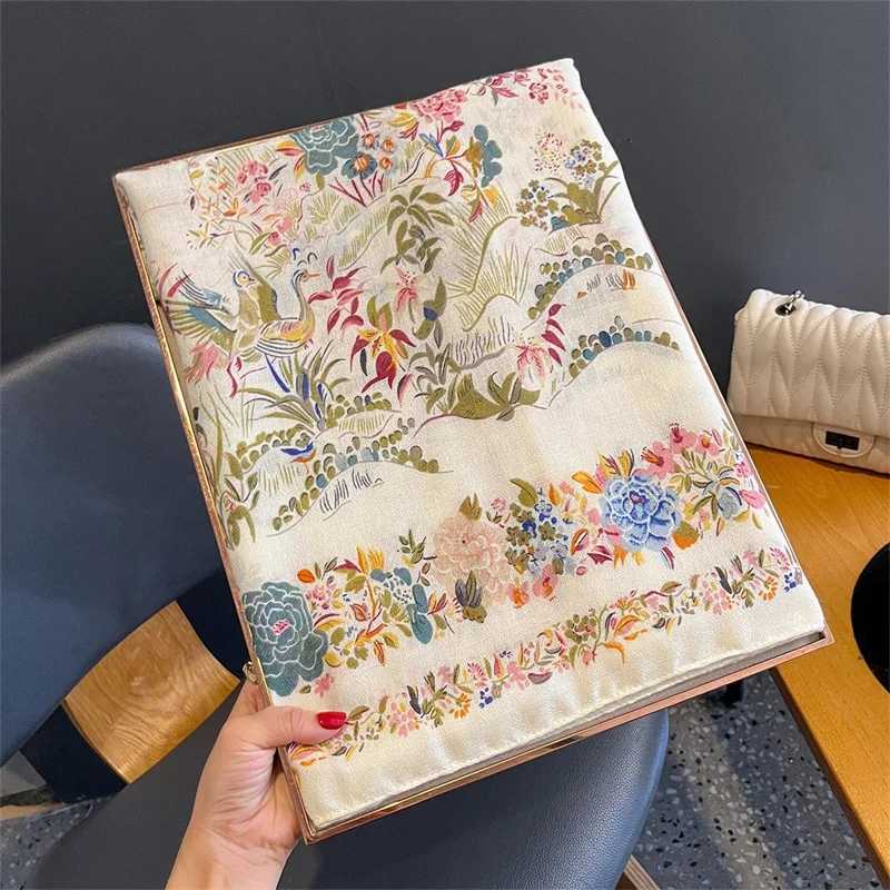 New Spring Women Cotton Scarf Beach Hijab Shawls and Wraps 2024 Luxury Brand Flower Female Foulard Echarpe Designer Bandana J251118