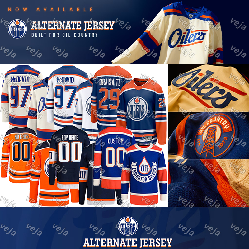 #97 Connors McDavids 2025-26 New OilersS Hockey Jersey # 29 Leon Draisaitl Ryan Nugent-Hopkins Bouchard Mattias Hyman Skinner Wayne Gretzky Jerseys