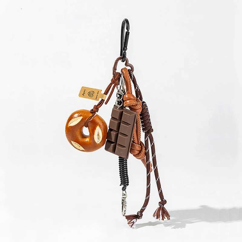 Braided Rope Bag Pendant Highgrade Keychain Pendant Cute Alkaline Water Bread Ins Bag Pendant Chocolate Pendant11 D2510221