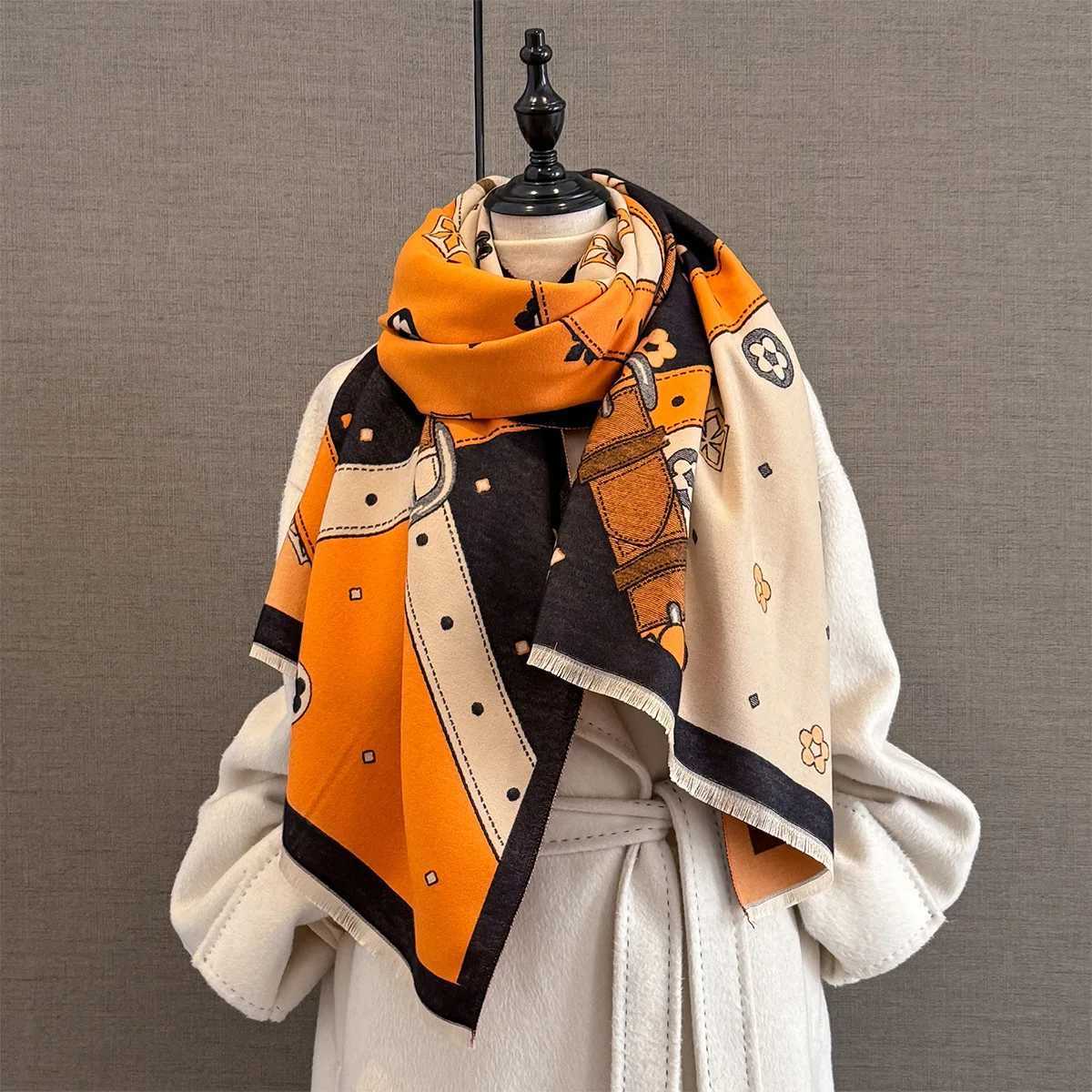 New Winter Warm Cashmere Scarf Women Luxury Print Shawl Thick Blanket Wrap Neckerchief Fashion Bufanda Echarpe Poncho J251129