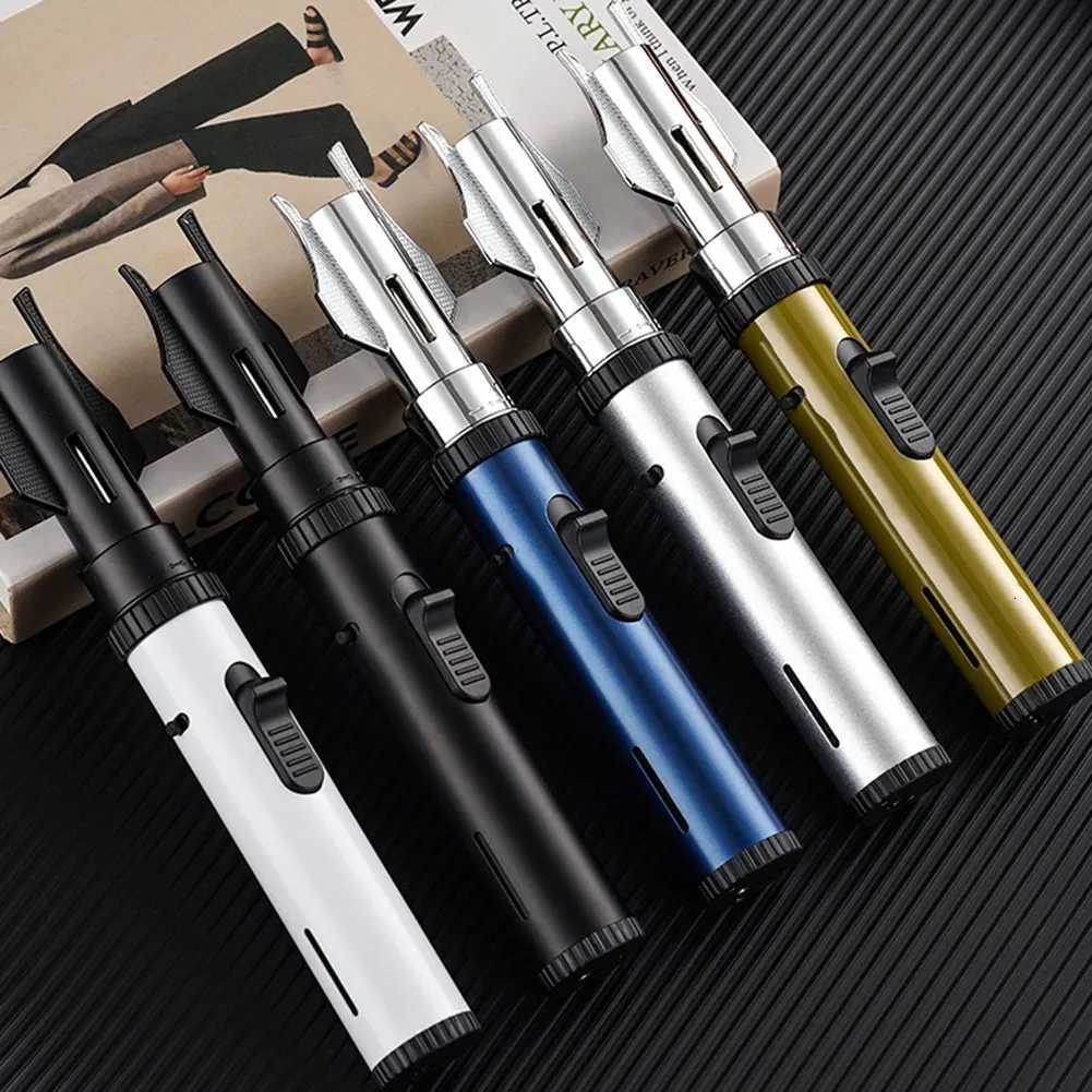 Windproof Butane Lighter JetTorches Lighter Adjustables Red Flames Inflatable Lighter for Outdoor BBQ C2510222