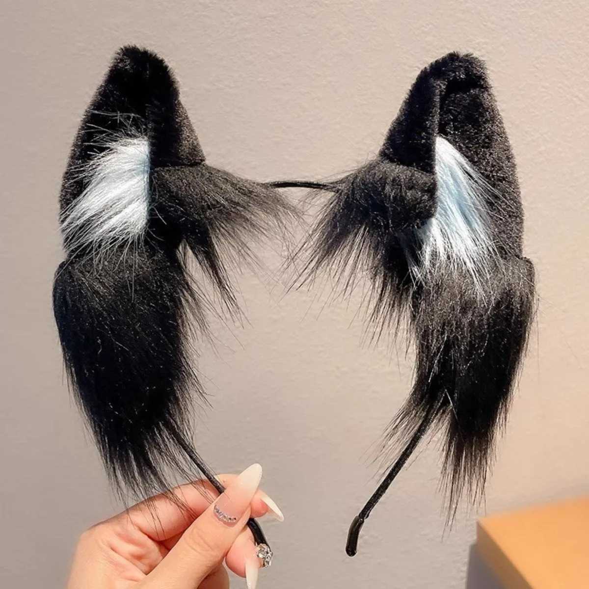 1pcs Cat ear headband Cute plush hairband Holiday dress up Christmas animal Ear hoop hair accessories V251022