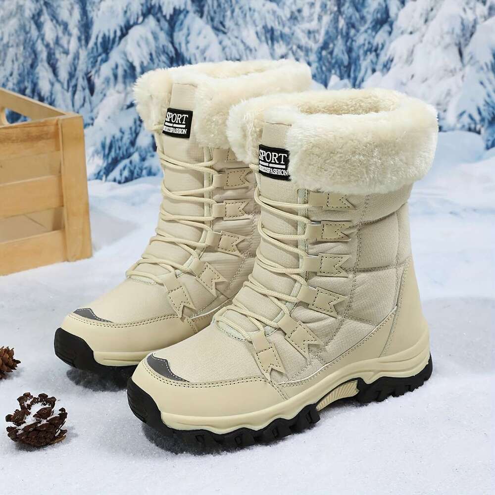 Women's Warm Ankle Snow Boots, Winter Shoes With Plush Lining, Non-Slip Outdoor Short Boots.