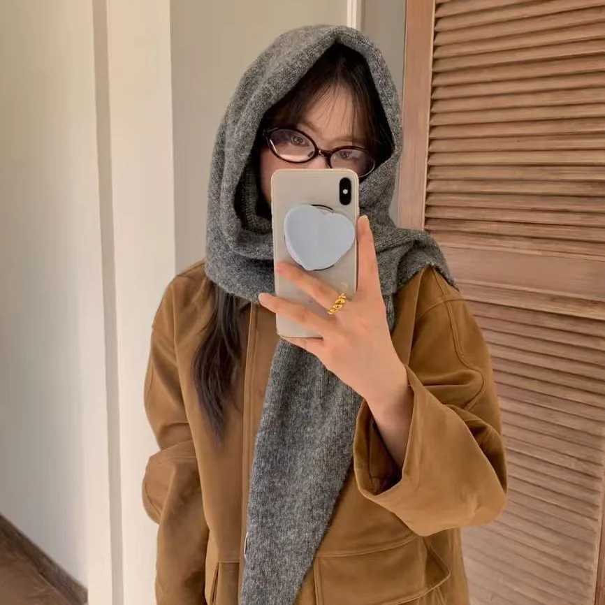 Korean Solid Color Winter Soft Waxy Knitted Triangular Scarf Large Version Shawl Autumn and Winter New Outer Vest Women Scarf J251118