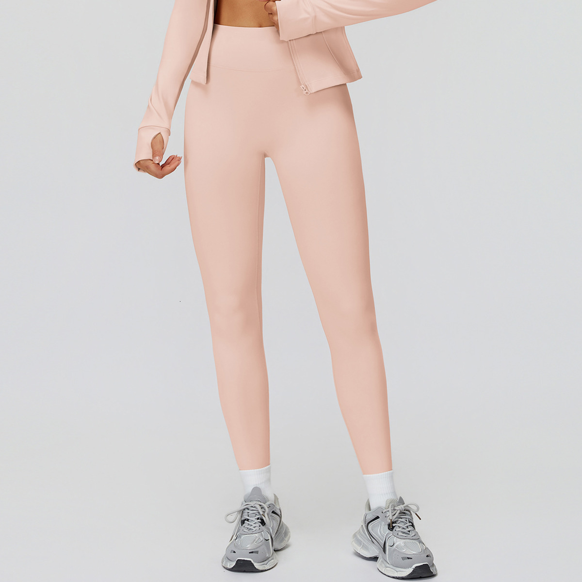 A100 High Waist Women yoga pants Solid Color Autumn Hip Lift Sports Leggings Gym Wear Elastic Fitness Lady Overall Tights Naked Material Workout Shorts