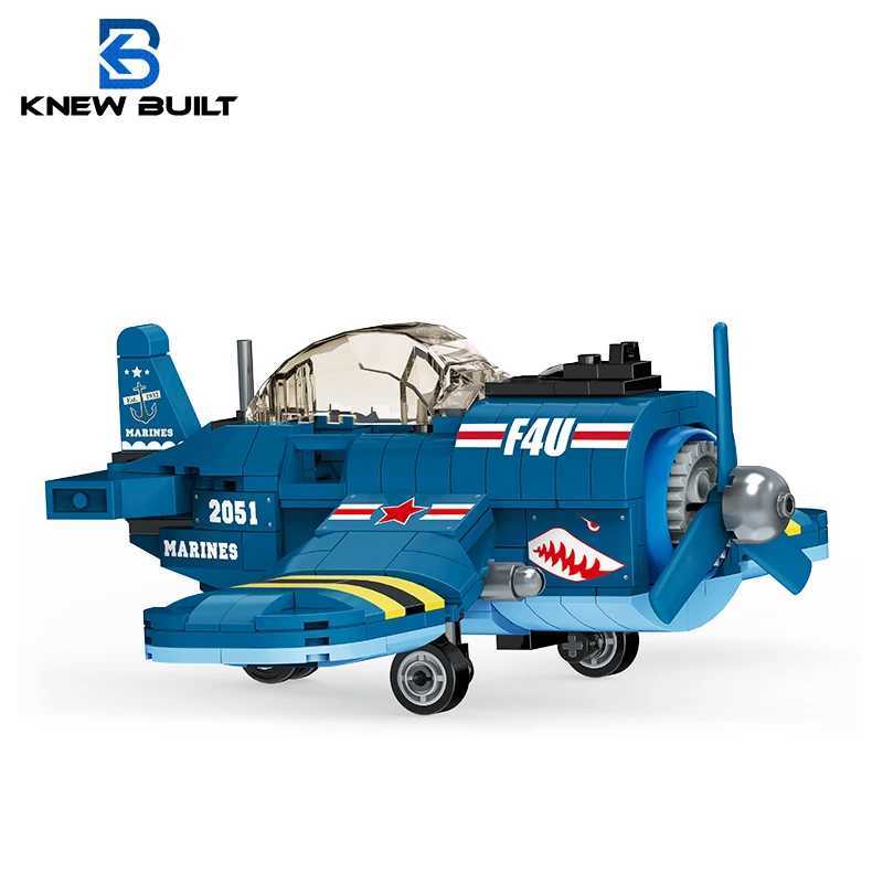 KNEW BUILT Fighter Jet Mini Building Block Toy Set for Kids Boy Adult Beginner Military Plane Airplane Pirate Transporter Brick J251022