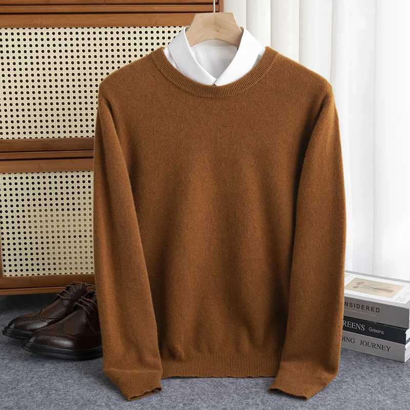 New 100 Merino Wool Sweater Men Autumn Winter ONeck Pullover Business Casual Base Shirt Knit HighGrade Warm Male Jumper TopsXJ251022