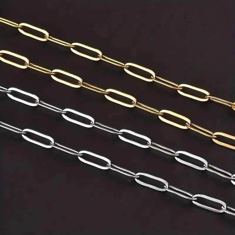 Womens Clip on Chain Necklace Stainless Steel Gold Chain Necklace Fashionable MENS Jewelry Gift U251022