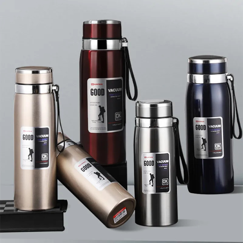 600ML1000ML1500ML Double Stainless Steel 316 Flask With Filter Portable Coffee Tea Thermal Bottle Travel Tumbler 251018 W260226