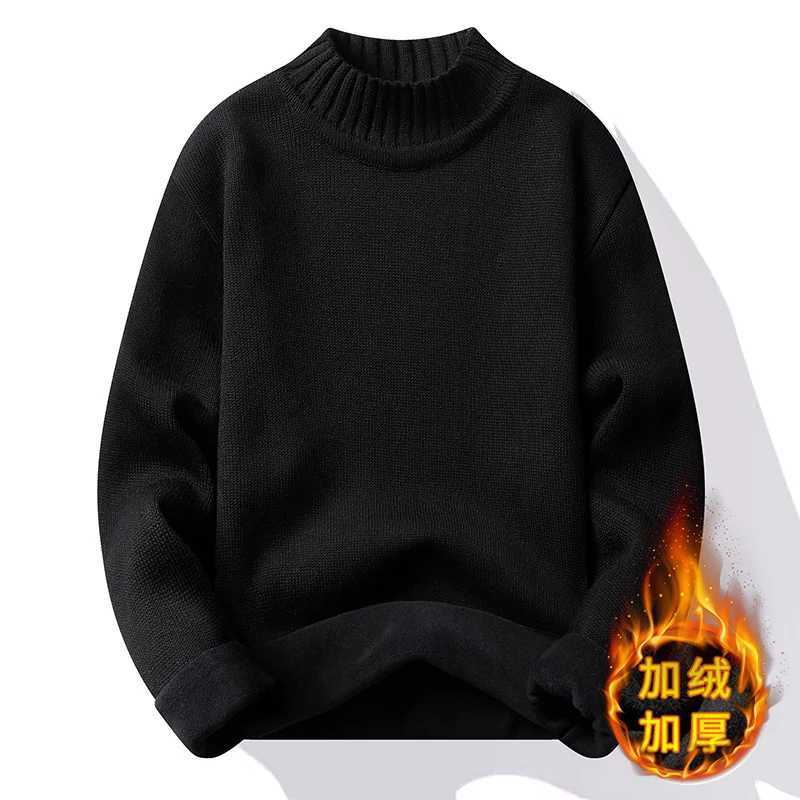 Mens Winter Fleece Pullover Knit Sweater Wool Plus Velvet Clothing Thick Warm Oneck Jumpers Fashion Y2K KnitwearXJ251022
