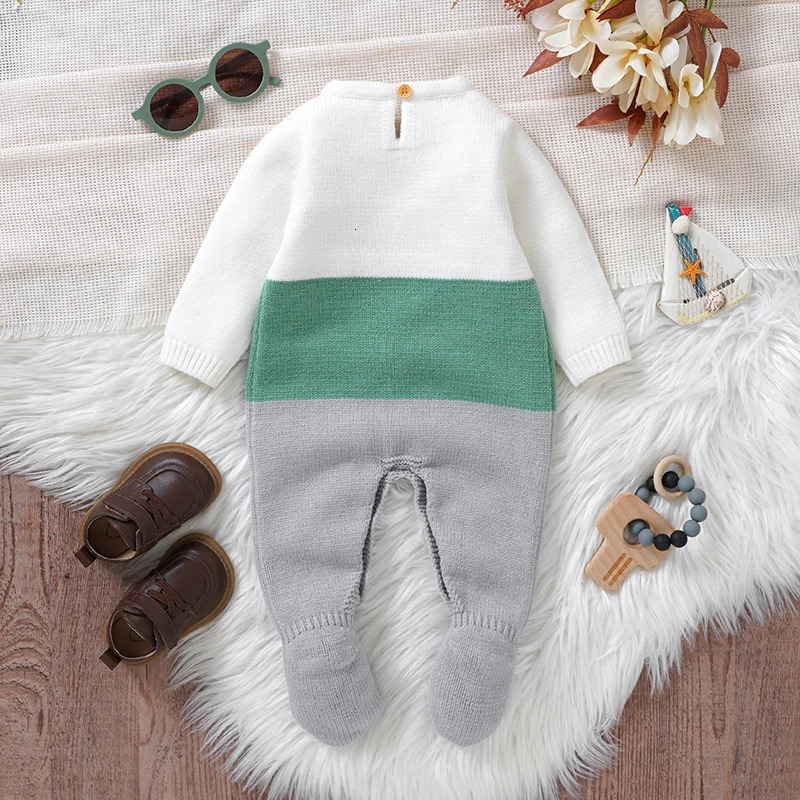 09m Baby Rompers Knitted Fall Winter Casual Long Sleeve born Boys Girls Jumpsuits Outfits One Pieces Infant Unisex Playsuits 251022