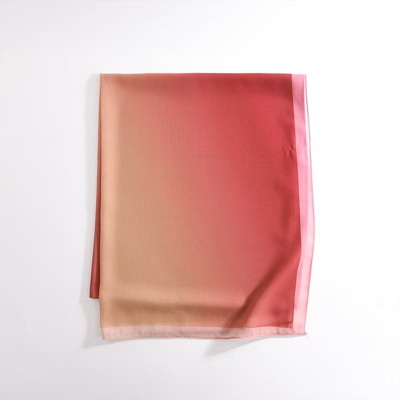 T2115 new pure color gradient color silk scarf ladies scarf spring and autumn thin scarf shawl