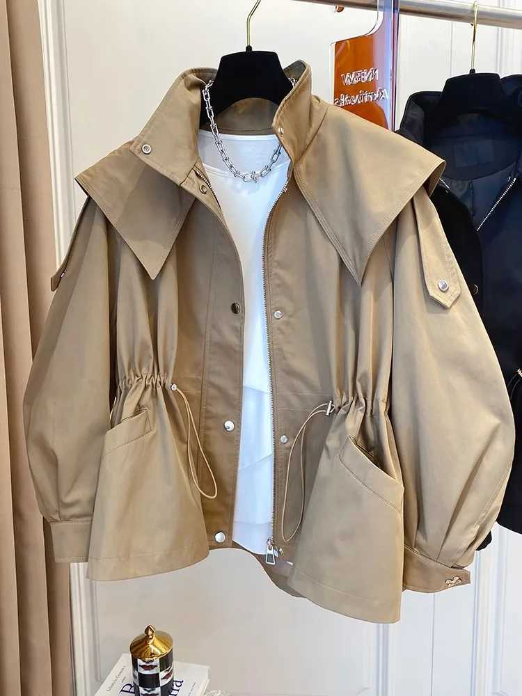 LongSleeved Casual Short Trench Waist Party Design Jacket Chic Girls Short Comfortable Fashion Korean Vintage Tops For Women1 Y251105