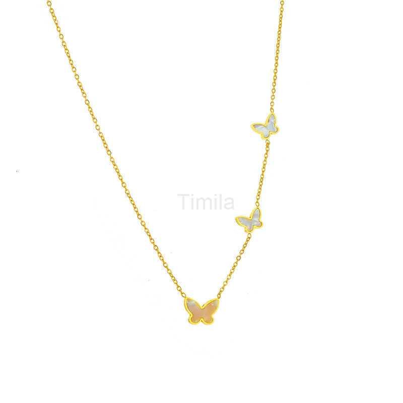 DIEYURO 316L Stainless Steel Butterfly Pendant Necklace For Women Girl New Trend Clavicle Chain Nonfading Jewelry Gifts Collier U251022