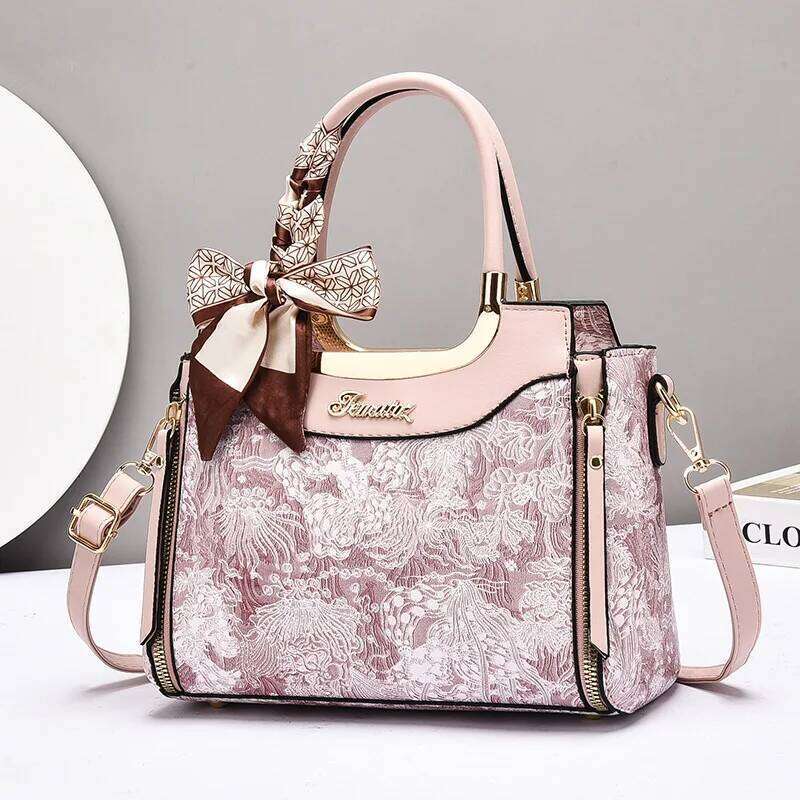 Top-handle Print Leather Women Handbags Female Leisure Shoulder Bags Fashion Purses Vintage Bolsas Large Capacity Tote Bag