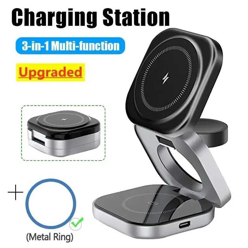 3 In 1 Foldable Magnetic Wireless Charger Stand For iPhone 15 14 13 Pro Max IWatch AirPods 32 Station Dock Fast Charging Holder J251114