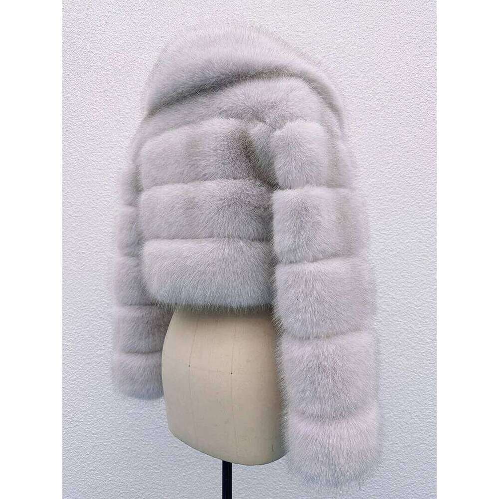 ZADORIN Big Collar Spliced Cropped Coat Woman Clothing Thicken Furry Faux Jacket Winter Fur Coats Top Mujer