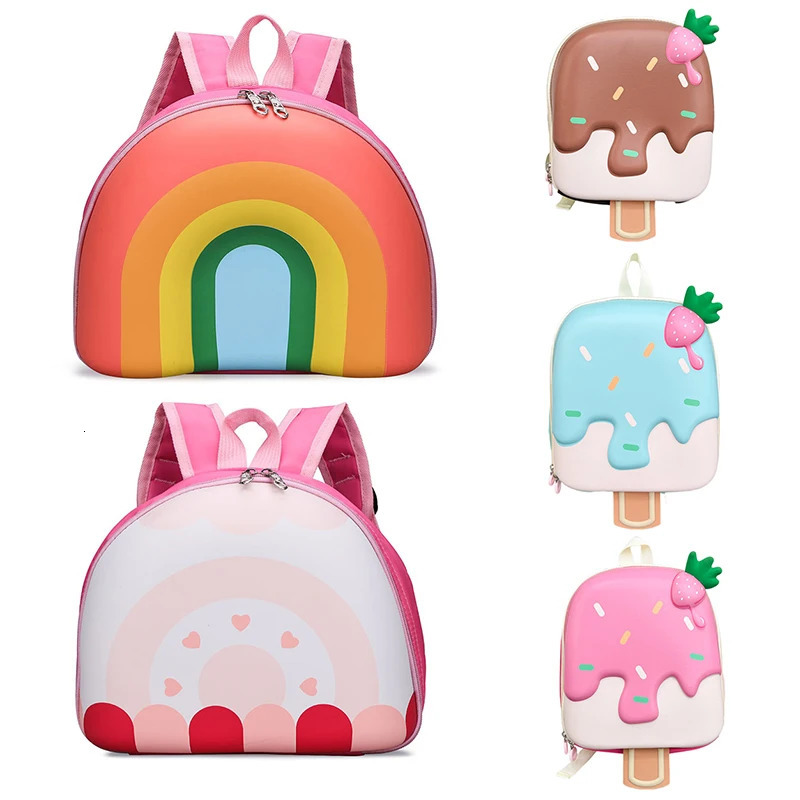 Korean Version Ice cream Shape Childrens Backpack Kindergarten Schoolbag 35 Years Old Boys Girls Cute Children Bag 251021