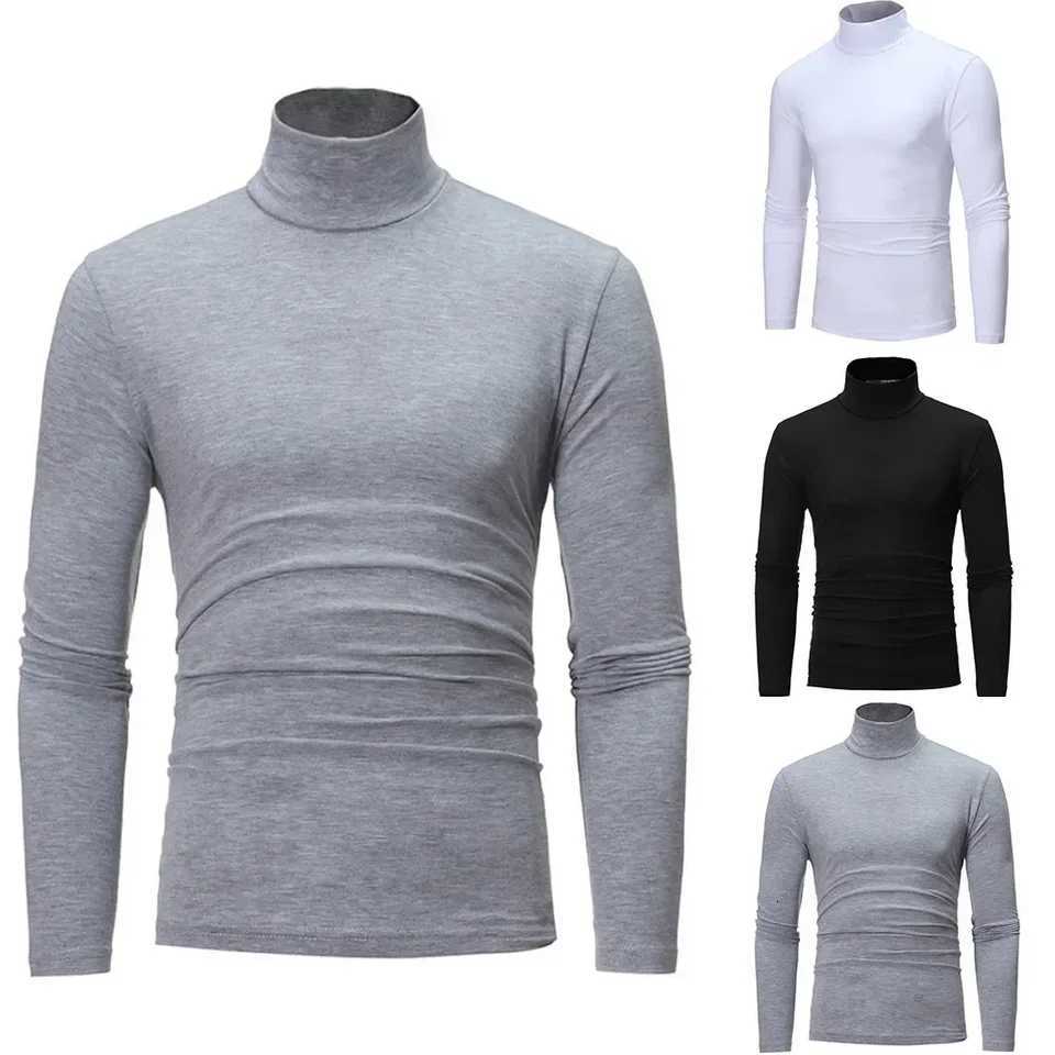 Mens Slim Turtleneck Long Sleeve Tops Pullover Warm Stretch Knitwear Sweater Male Pullovers Stretch Solid Top Winter ClothesXJ251022