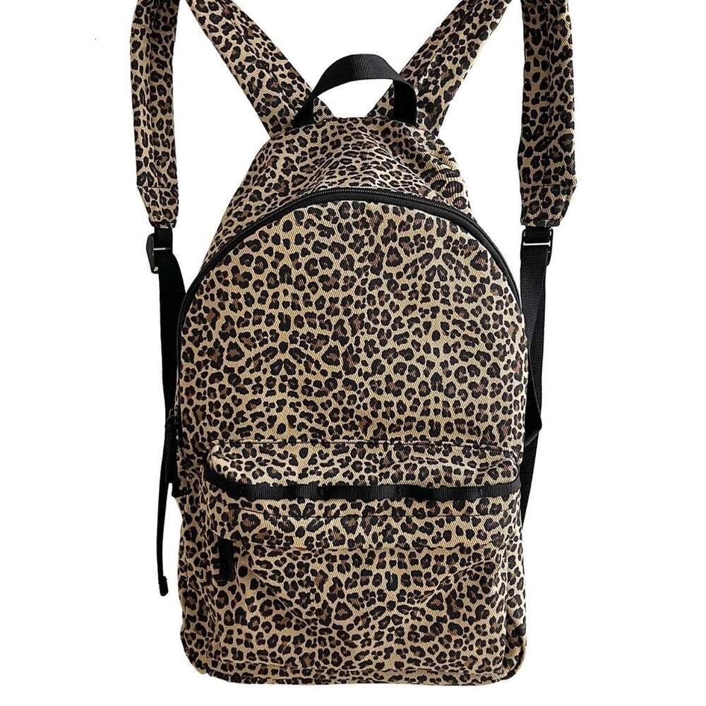 Solid Color Student Women, Large Capacity Fashionable Korean Style Laptop School Bag, Trendy Leopard Print Backpack For Women B5