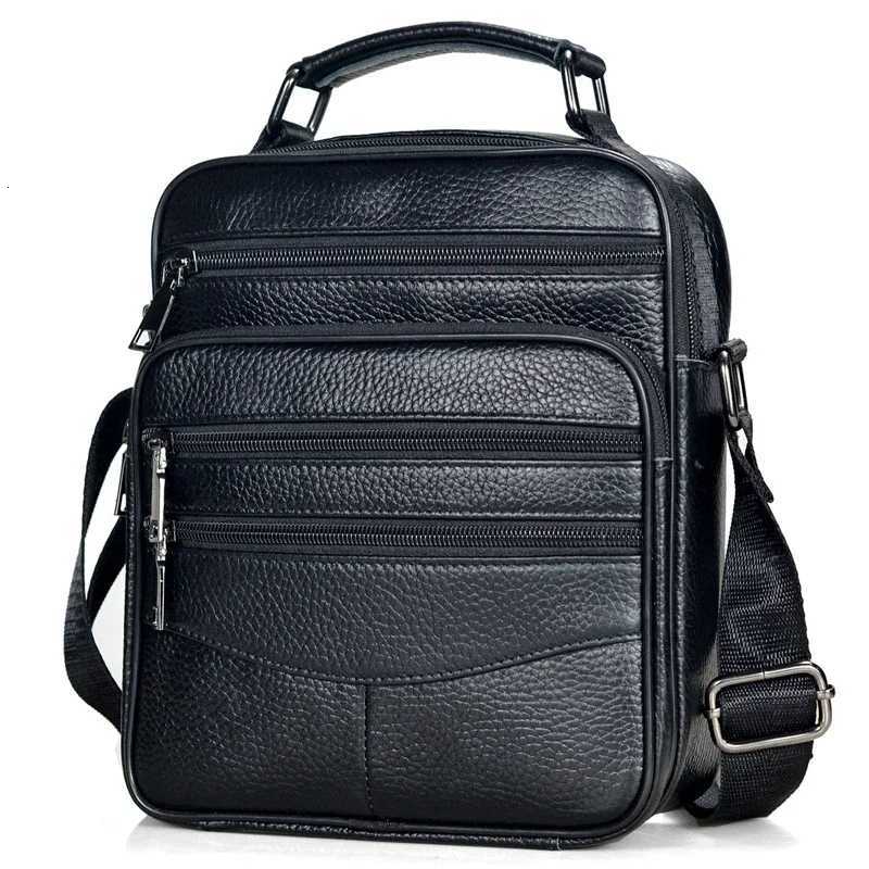 Men Genuine Leather Briefcases High Quality Cowhide Leather Handbags Male Zipper Messenger Bags for Ipad Male Shoulder Bag W251022